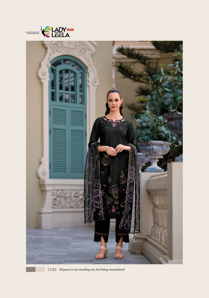 Rabya By Lady Leela Silk Embroidery Kurti With Bottom Dupatta Wholesale Market In Surat
